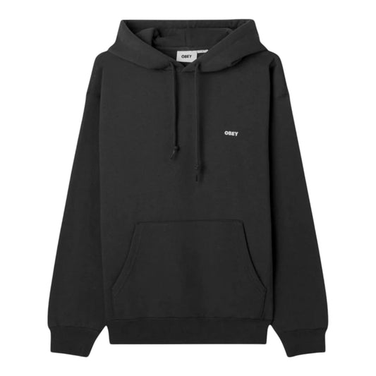 Felpa Obey Lowercase Pigment Hood Fleece - Jet Black - Felpe di Obey | Francis Concept