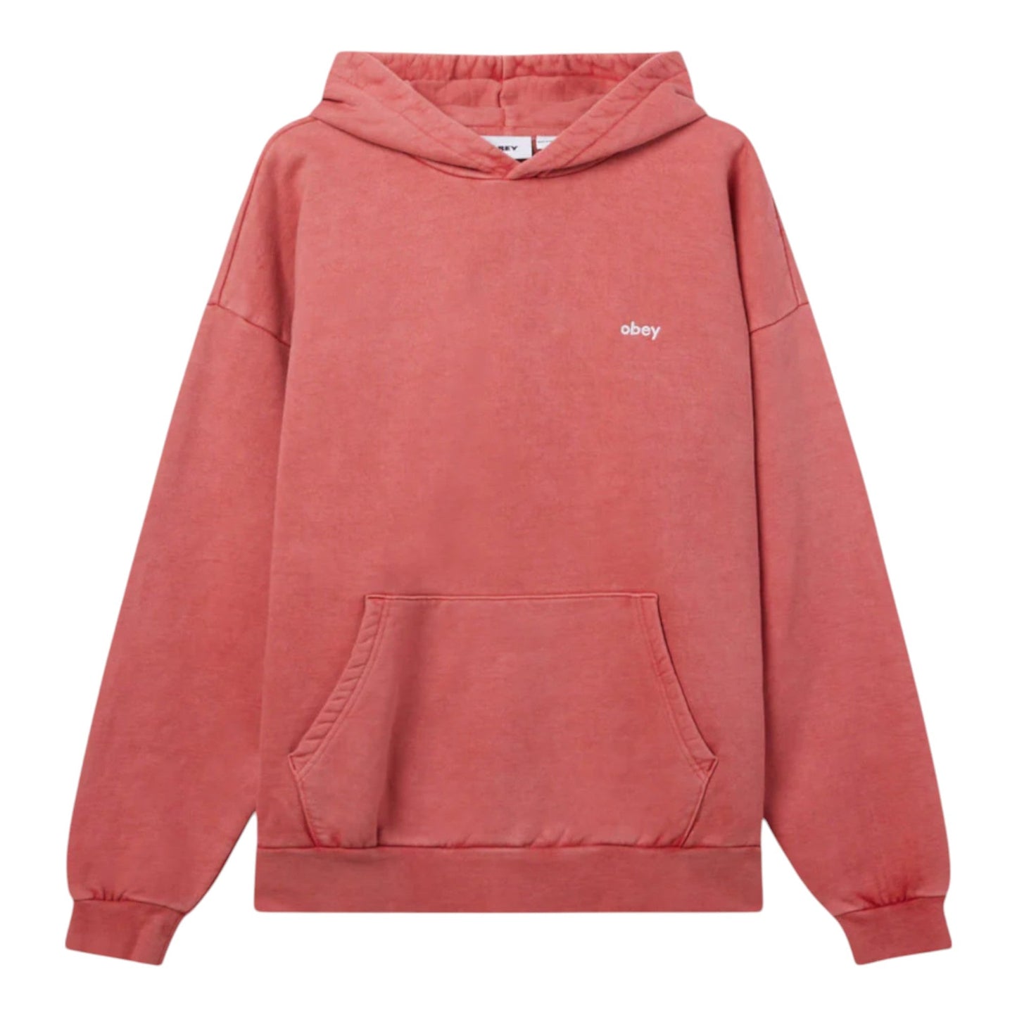 Felpa Obey Lowercase Pigment Hood Fleece - Mineral Red - Felpe di Obey | Francis Concept