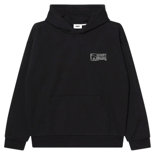 Felpa Obey Nico Extra Heavy Hood Fleece - Black - Felpe di Obey | Francis Concept