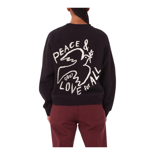 Felpa Obey Peace Dove Crew Fleece - Digital Black - Felpe di Obey | Francis Concept