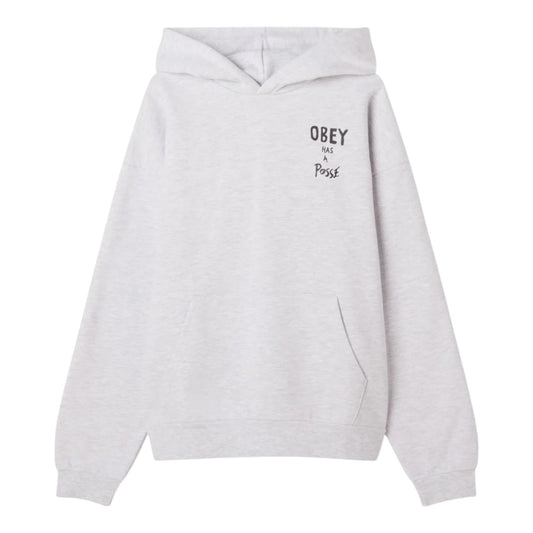 Felpa Obey Posse Extra Heavy Hood Fleece - Ash Grey - Felpe di Obey | Francis Concept