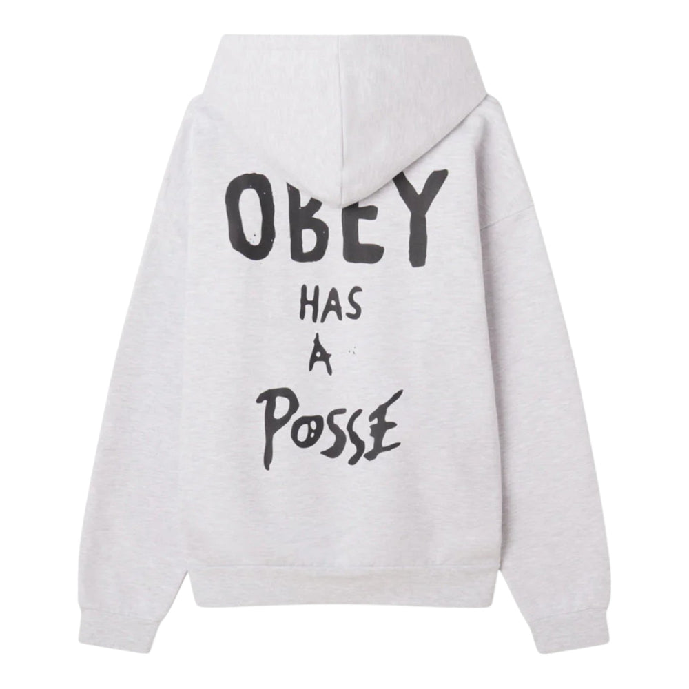 Felpa Obey Posse Extra Heavy Hood Fleece - Ash Grey - Felpe di Obey | Francis Concept