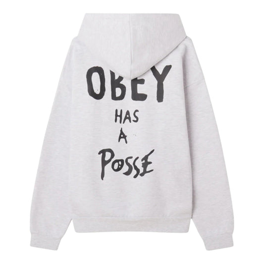 Felpa Obey Posse Extra Heavy Hood Fleece - Ash Grey - Felpe di Obey | Francis Concept