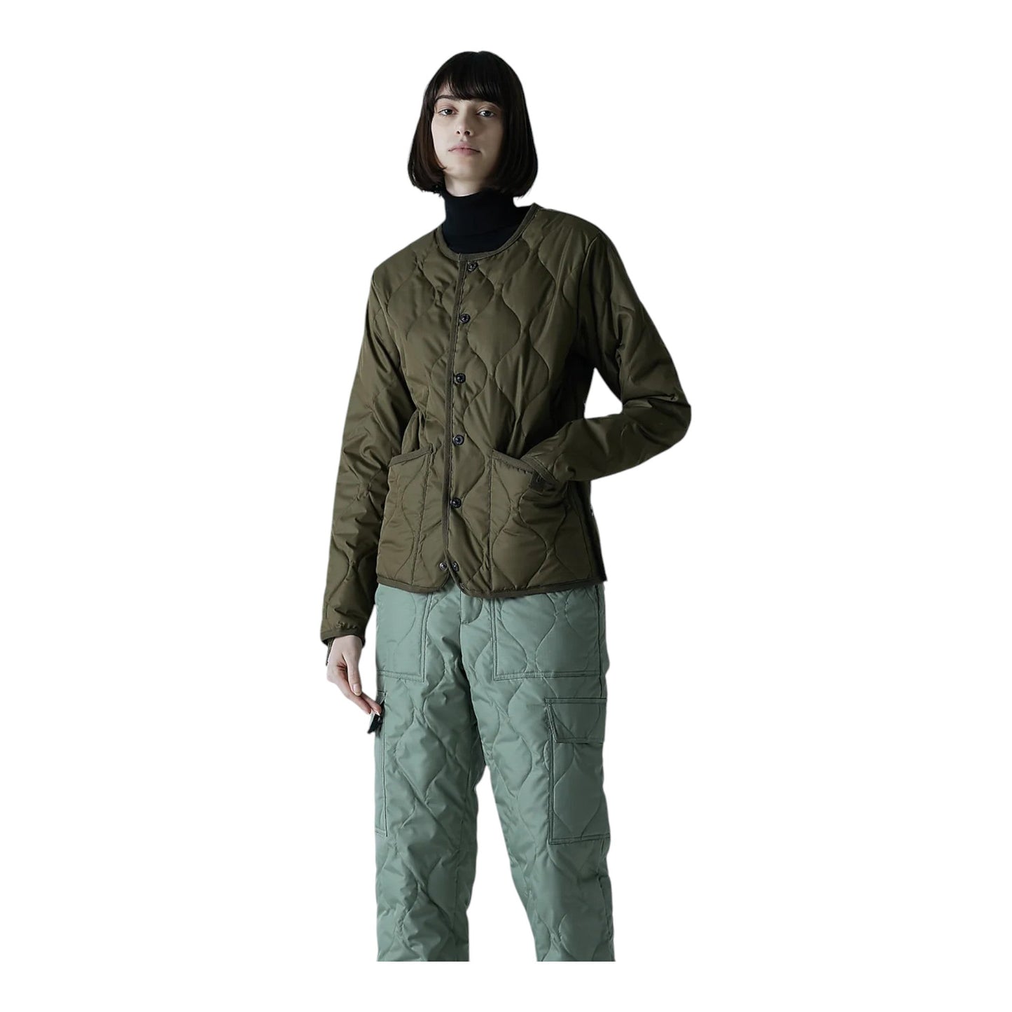 Giacca Taion Unisex Military Crew Neck Down Jacket - Olive - Giacche di Taion | Francis Concept
