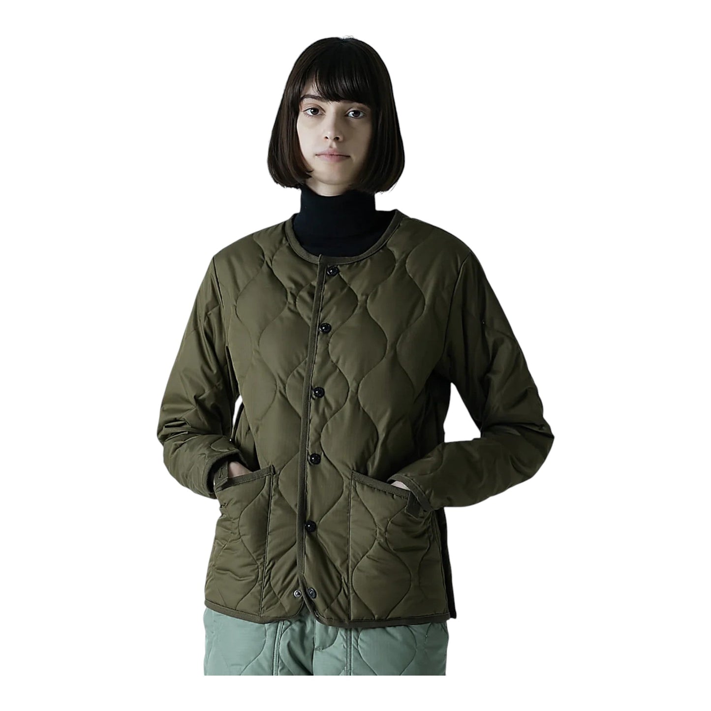Giacca Taion Unisex Military Crew Neck Down Jacket - Olive - Giacche di Taion | Francis Concept