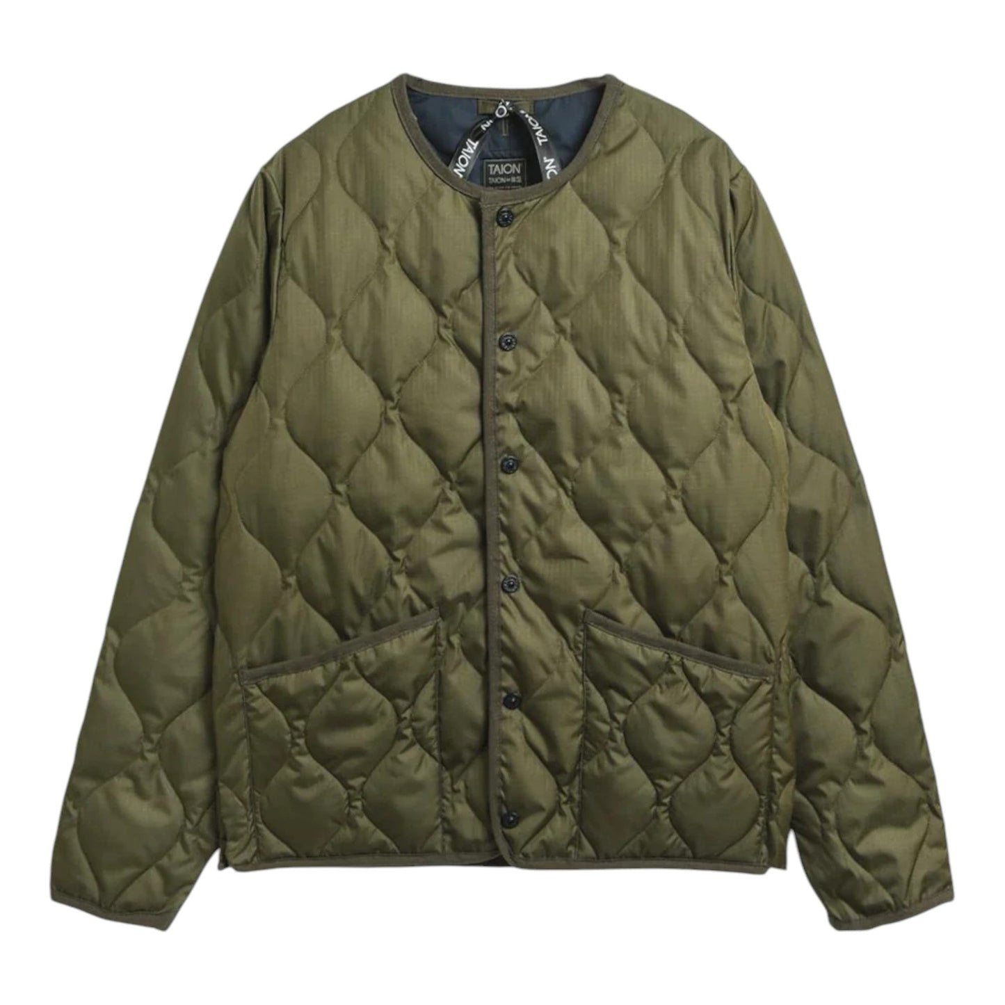 Giacca Taion Unisex Military Crew Neck Down Jacket - Olive - Giacche di Taion | Francis Concept