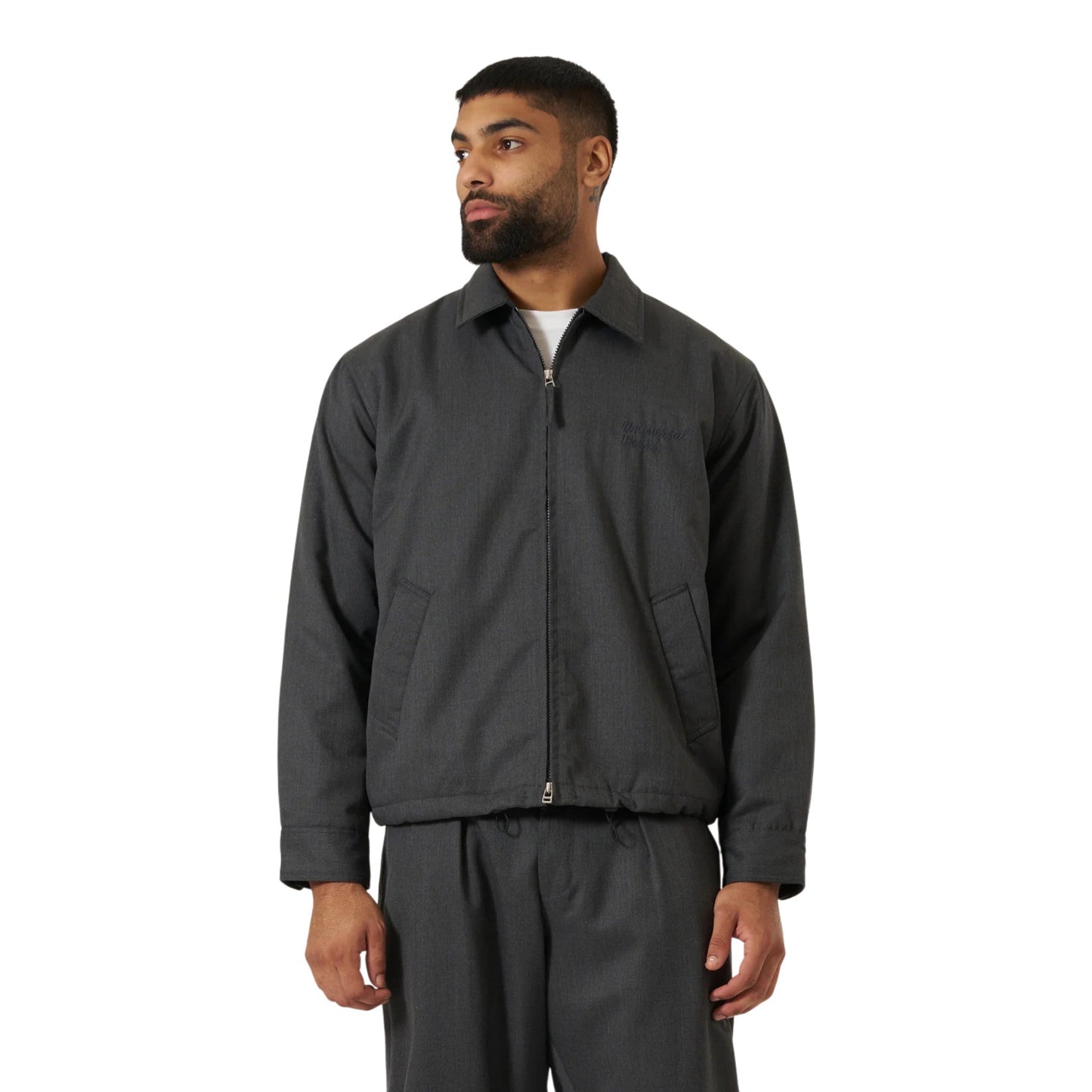 Giacca Universal Works Padded Club Jacket Travel Suiting - Charcoal - Giacca di Universal Works | Francis Concept