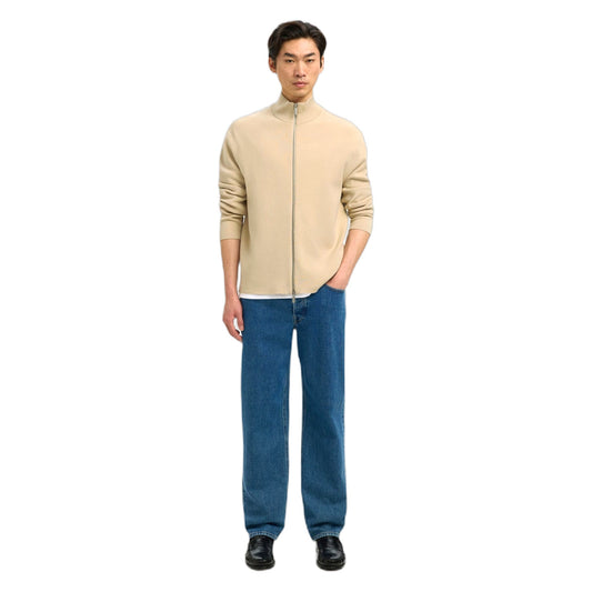 Giacca Zip Selected Homme Teller Relaxed Zip Cardigan - Oatmeal - Maglieria di Selected Homme | Francis Concept
