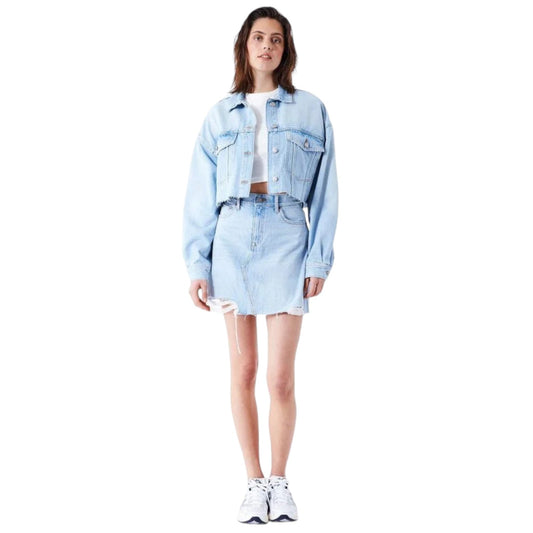 Gonna Dr. Denim Echo Skirt - Blue Stream Light Trashed Hem - Gonne di Dr.Denim | Francis Concept