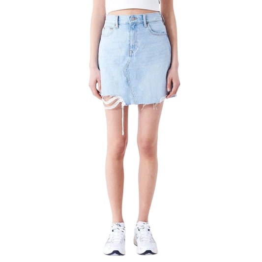 Gonna Dr. Denim Echo Skirt - Blue Stream Light Trashed Hem - Gonne di Dr.Denim | Francis Concept