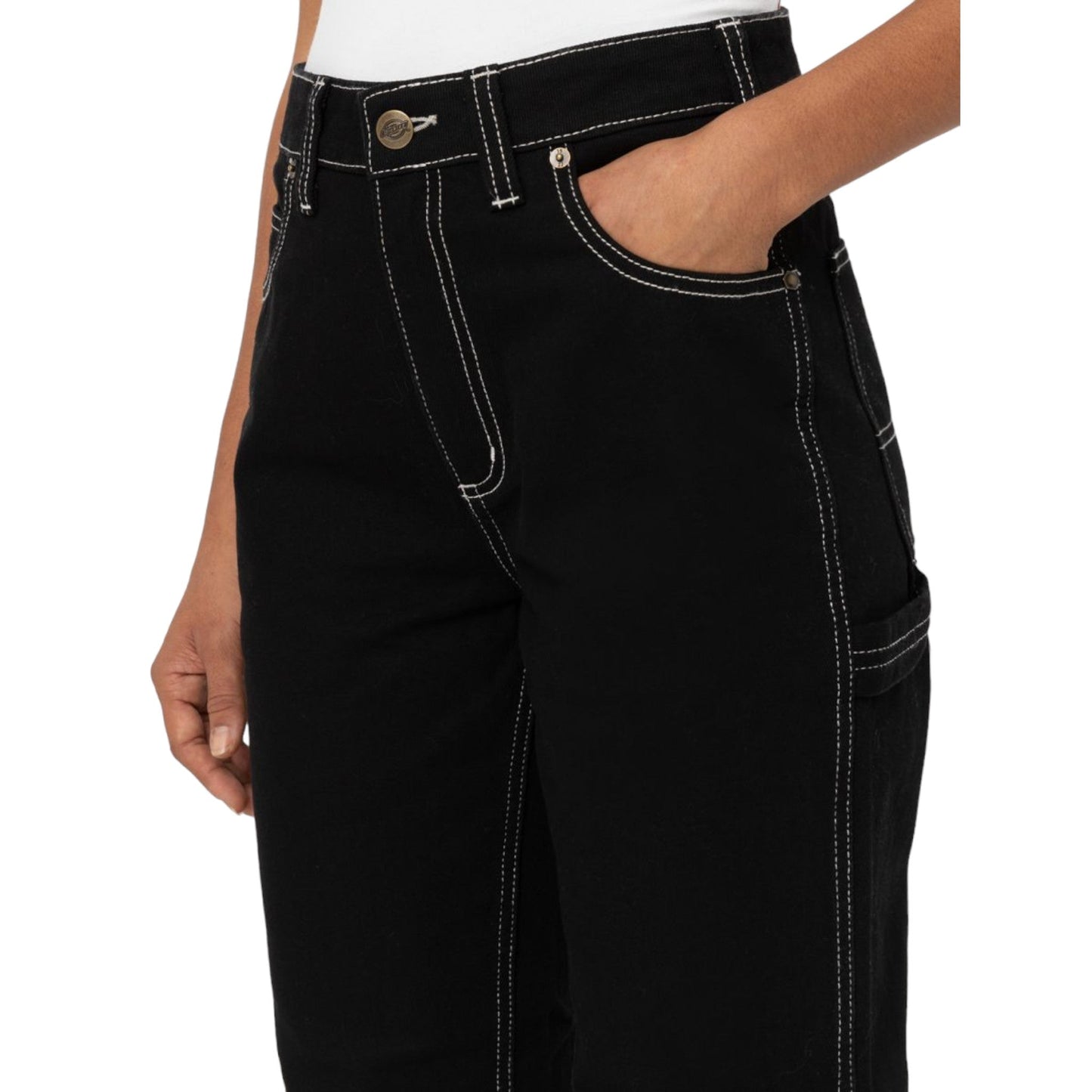 Jeans da donna Dickies Ellendale - Rinsed Black - Pantaloni di Dickies | Francis Concept
