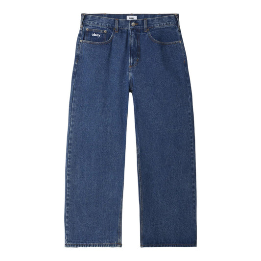 Jeans Obey Bigwig Baggy Denim - Stonewash Indigo - Jeans di Obey | Francis Concept