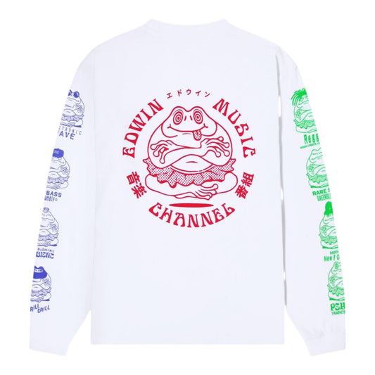 Longsleeve Edwin Music Channel TS LS - White - T-Shirt di Edwin | Francis Concept