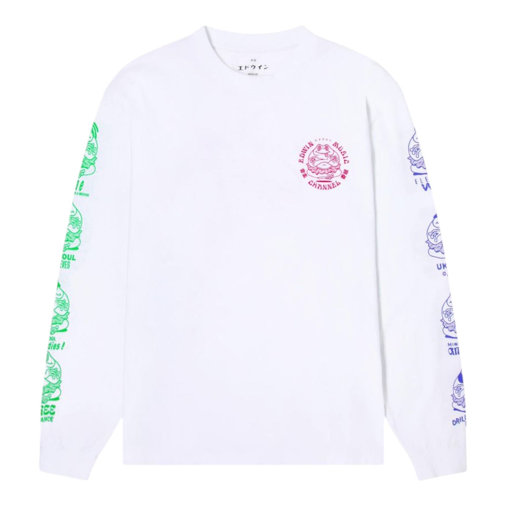 Longsleeve Edwin Music Channel TS LS - White - T-Shirt di Edwin | Francis Concept