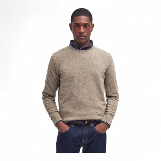 Maglione Barbour Essential Lambswool Crewneck - Fossil - Maglieria di Barbour | Francis Concept