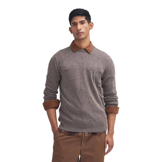 Maglione Barbour Essential L/Wool Crewneck - Dark Stone - Maglieria di Barbour | Francis Concept