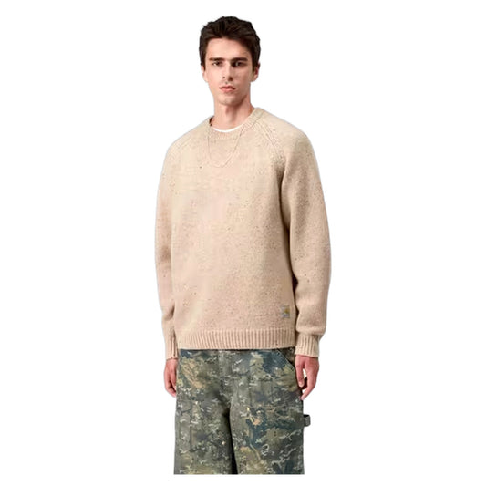Maglione Carhartt Wip Anglistic Sweater - Speckled Fleur De Sel - Scarpe di Carhartt Wip | Francis Concept