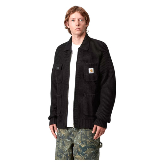Maglione Carhartt Wip Chore Knit Jacket - Black - Maglieria di Carhartt Wip | Francis Concept