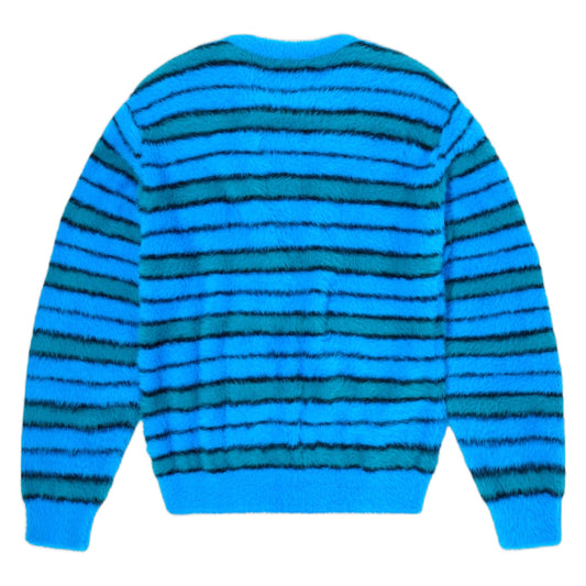 Maglione Edwin Striped Hairy Sweater - Blue / Aqua / Black - Maglieria di Edwin | Francis Concept