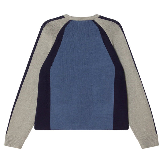 Maglione Obey Raglan Crewneck Sweater - Dull Blue Multi - Maglieria di Obey | Francis Concept