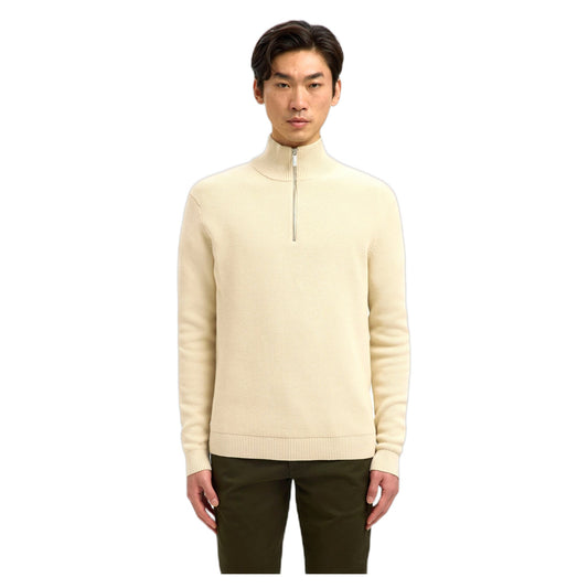 Maglione Selected Homme Ls Knit Structure Half Zip - Oatmeal - Maglieria di Selected Homme | Francis Concept