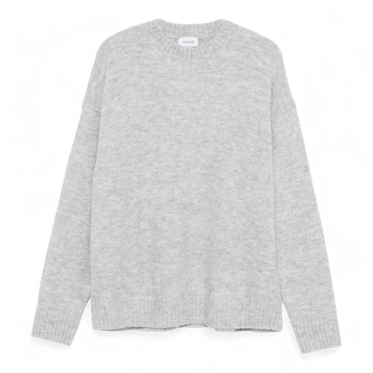 Maglione Uomo Amish Supplies Crew Over Bouclè - Grey Melange - Maglieria di Amish | Francis Concept