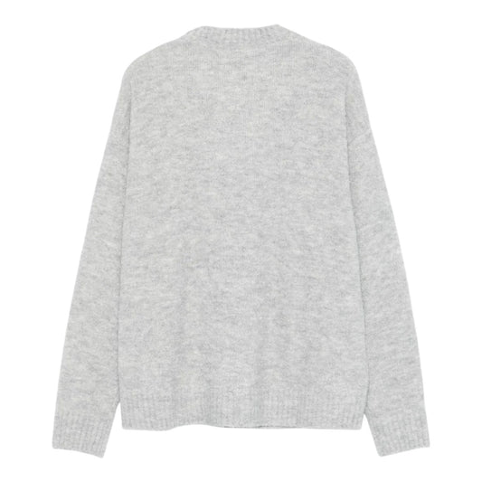 Maglione Uomo Amish Supplies Crew Over Bouclè - Grey Melange - Maglieria di Amish | Francis Concept