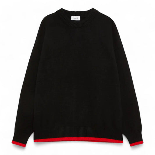 Maglione Uomo Amish Supplies Crew Over Fleecy - Black - Maglieria di Amish | Francis Concept