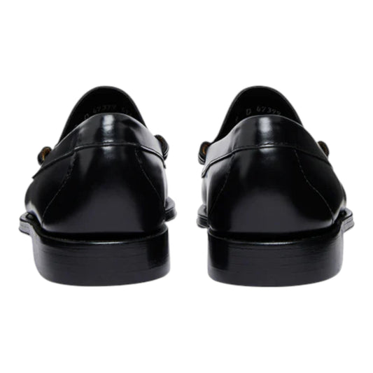 Mocassino G.H.Bass & Co Weejuns Larson Weave Loafers Black Leather with White Leather Check - Scarpe di G.H.Bass & Co. | Francis Concept