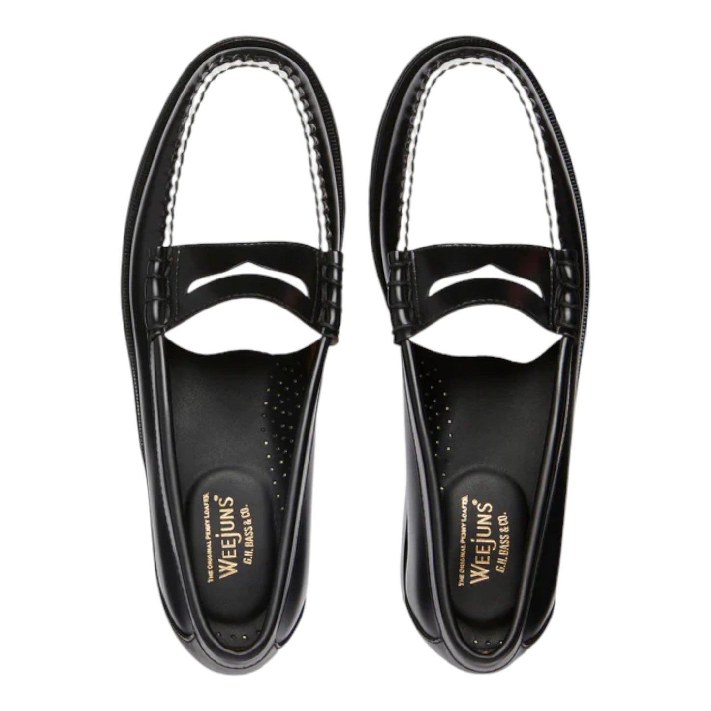 Mocassino G.H.Bass & Co.Weejuns Larson Penny Loafers Black & White Leather - Scarpe di G.H.Bass & Co. | Francis Concept