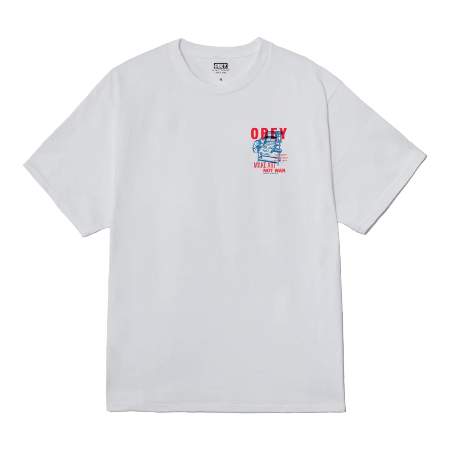 Obey T-Shirt Uomo Printing Press Make Art in Cotone – Bianco Classico - T-Shirt di Obey | Francis Concept