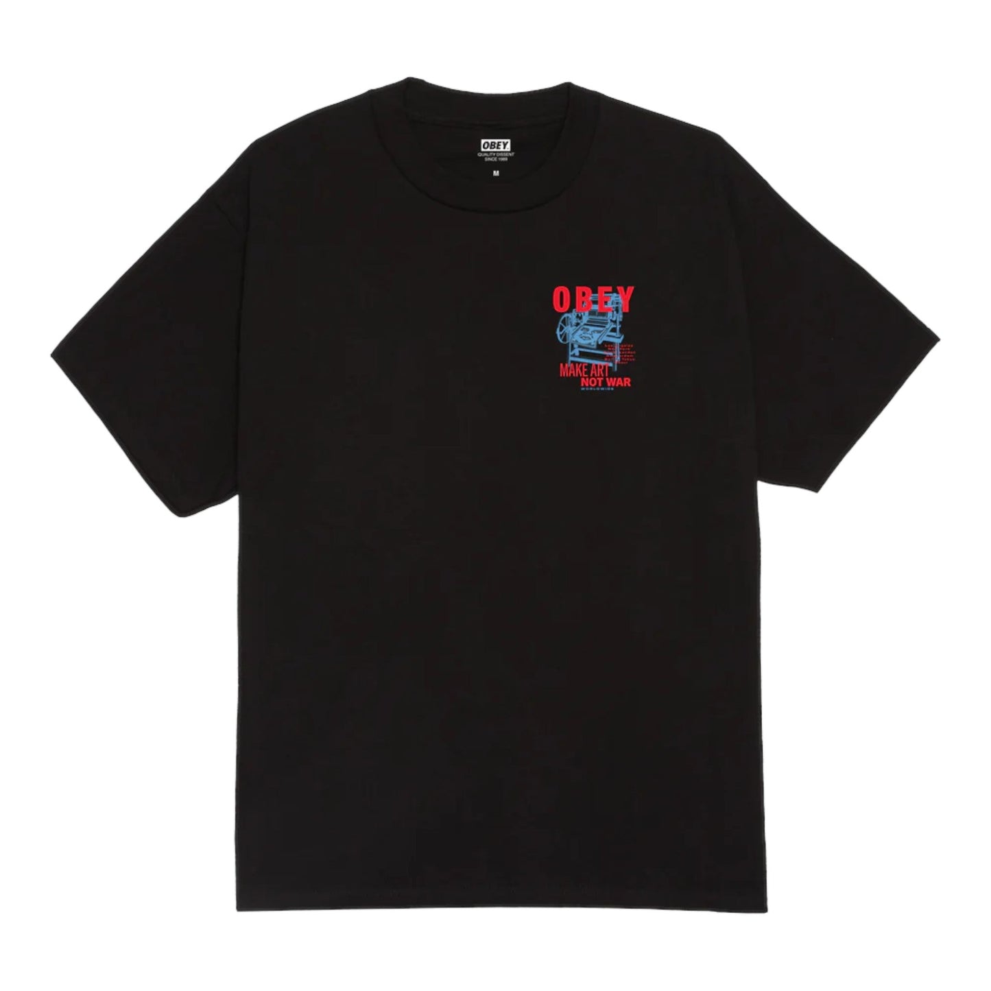 Obey T-Shirt Uomo Printing Press Make Art in Cotone – Nero Classico - T-Shirt di Obey | Francis Concept