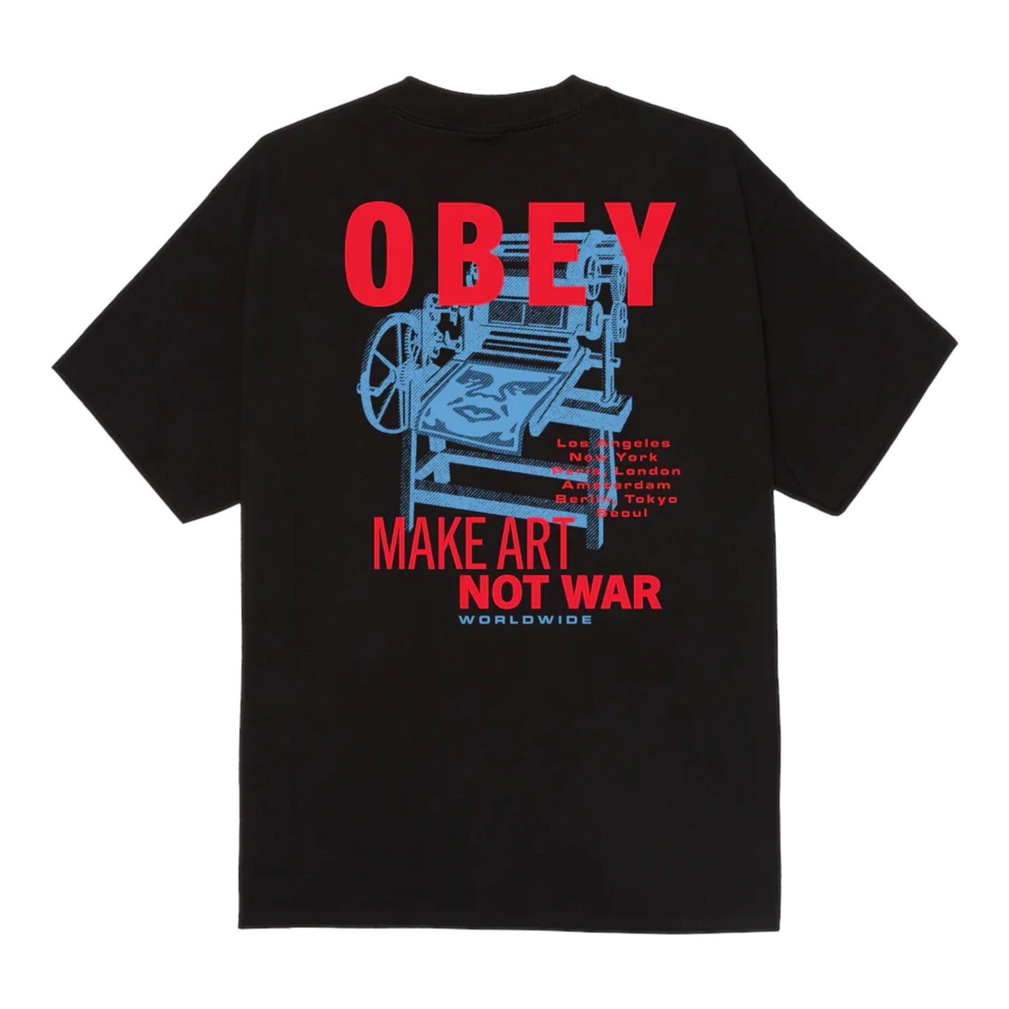 Obey T-Shirt Uomo Printing Press Make Art in Cotone – Nero Classico - T-Shirt di Obey | Francis Concept