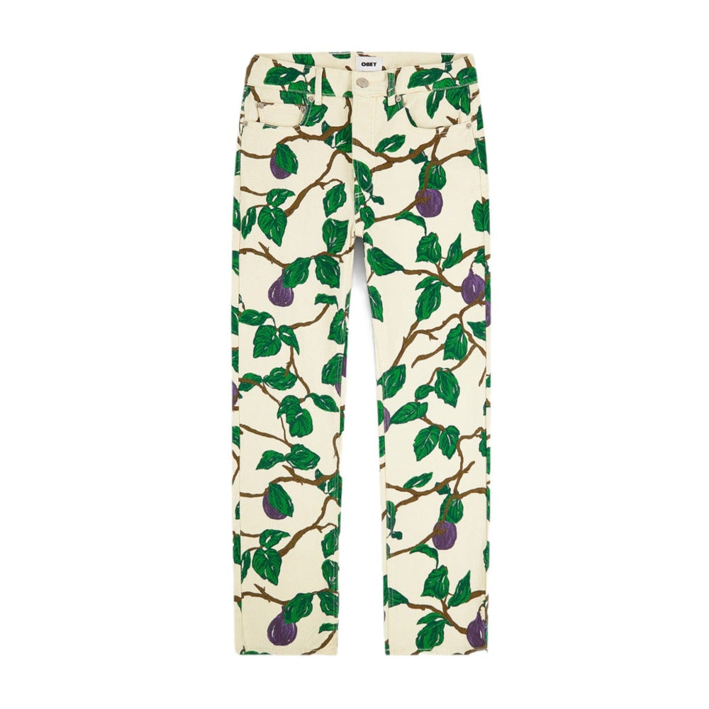 Pantalone Uomo Obey Hardwork Printed Denim Pant - Bianco - Pantaloni di Obey | Francis Concept