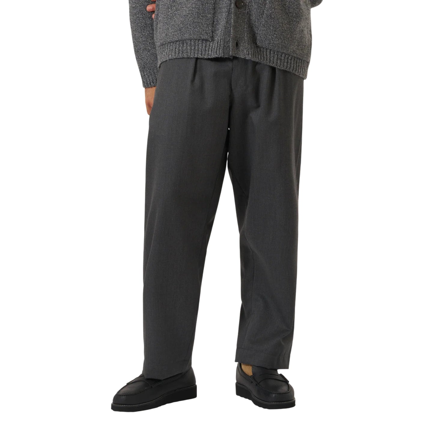 Pantaloni Universal Works Oxford Pant Travel Suiting - Charcoal - Pantaloni di Universal Works | Francis Concept