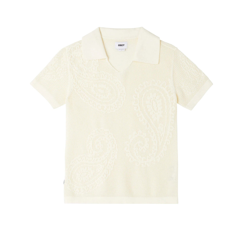 Polo Donna Obey Briana open Knit Shirt - Bianco - T-Shirt di Obey | Francis Concept