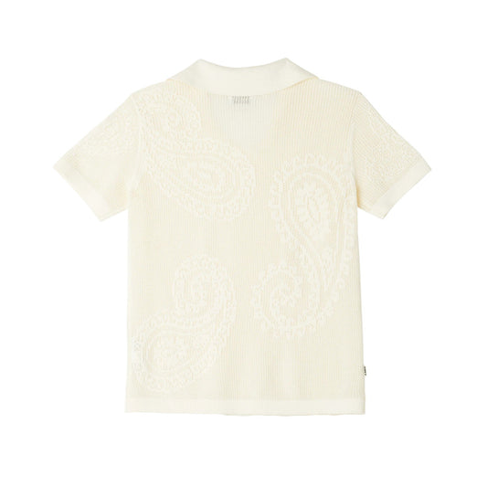 Polo Donna Obey Briana open Knit Shirt - Bianco - T-Shirt di Obey | Francis Concept
