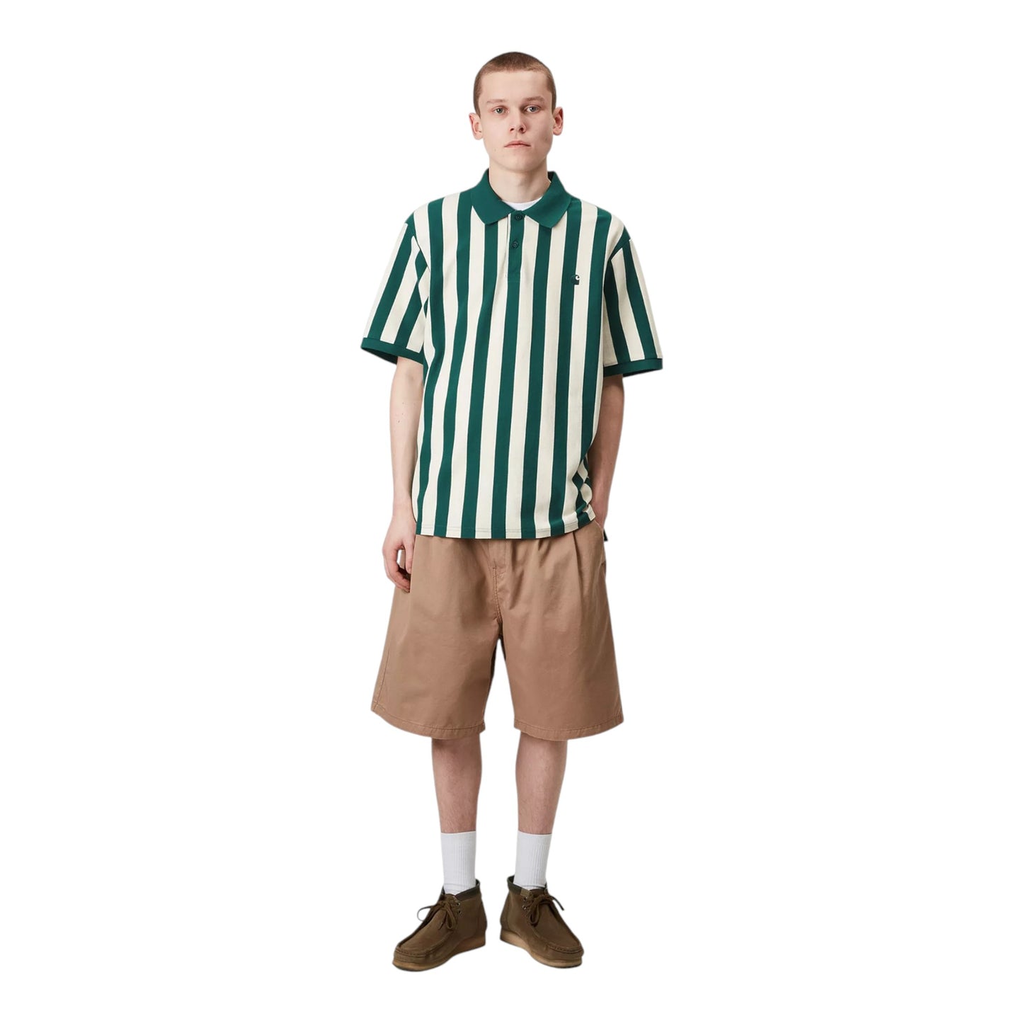 Carhartt Wip S/S Boynton Polo - Boynton Stripe / Rainforest