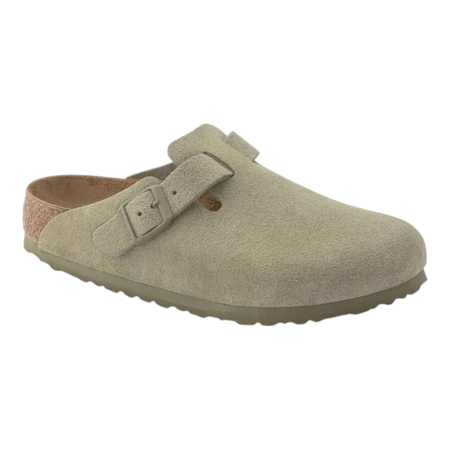 Sabot Birkenstock Boston BS Suede Leather - Faded Khaki - Scarpe di Birkenstock | Francis Concept