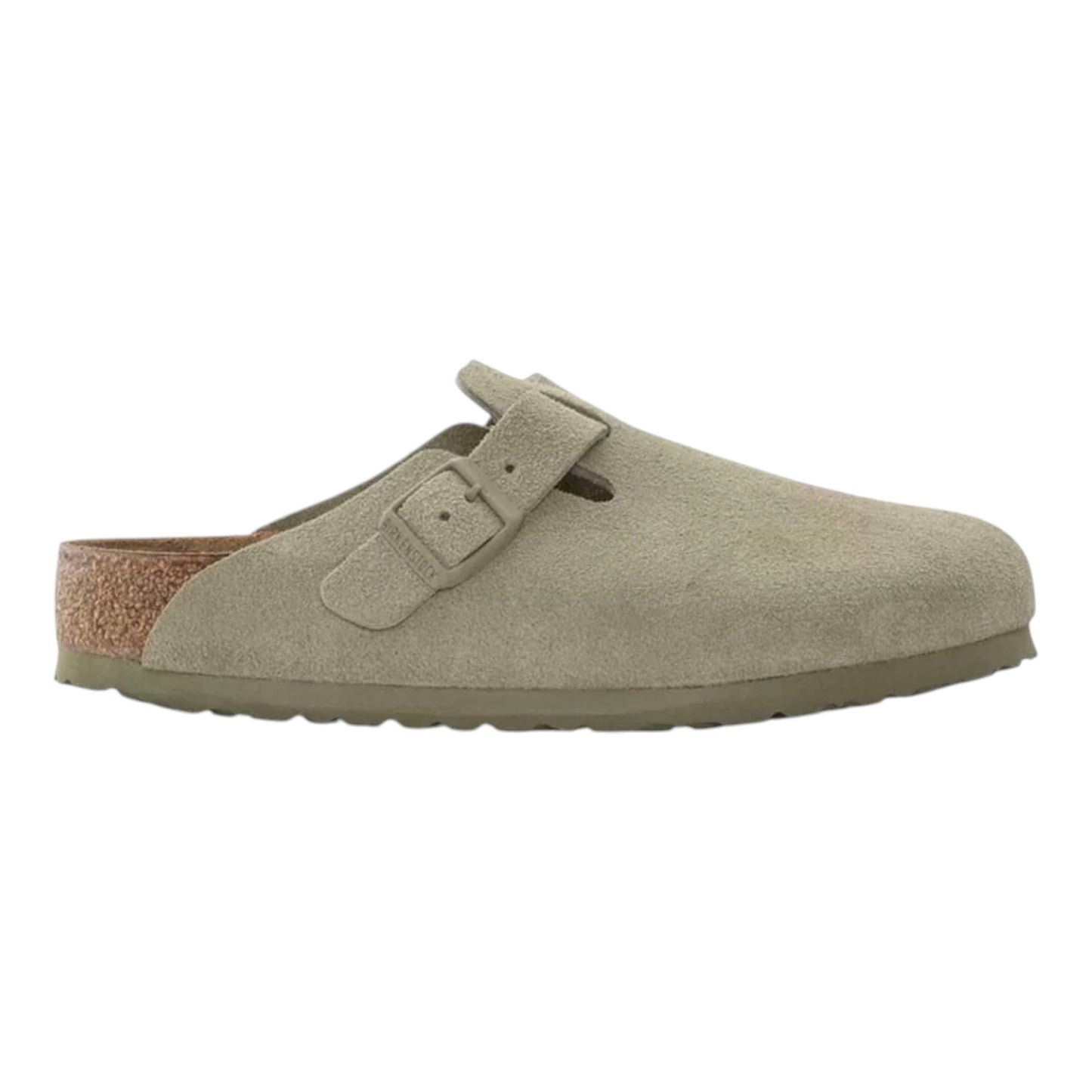 Sabot Birkenstock Boston BS Suede Leather - Faded Khaki - Scarpe di Birkenstock | Francis Concept