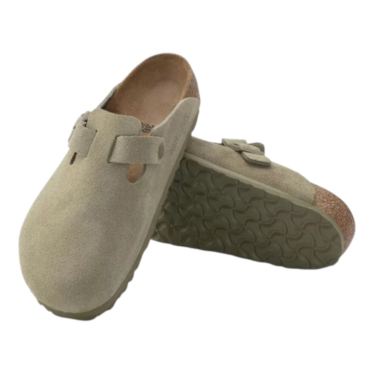 Sabot Birkenstock Boston BS Suede Leather - Faded Khaki - Scarpe di Birkenstock | Francis Concept