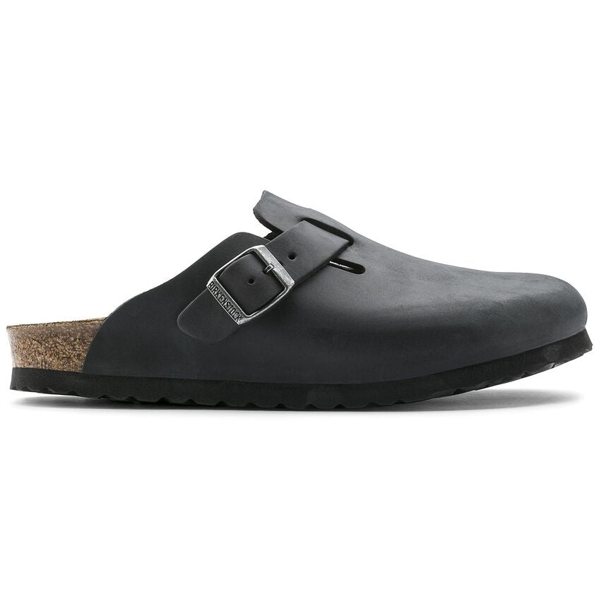 Sabot Unisex Birkenstock Boston - Black Leather - Scarpe di Birkenstock | Francis Concept
