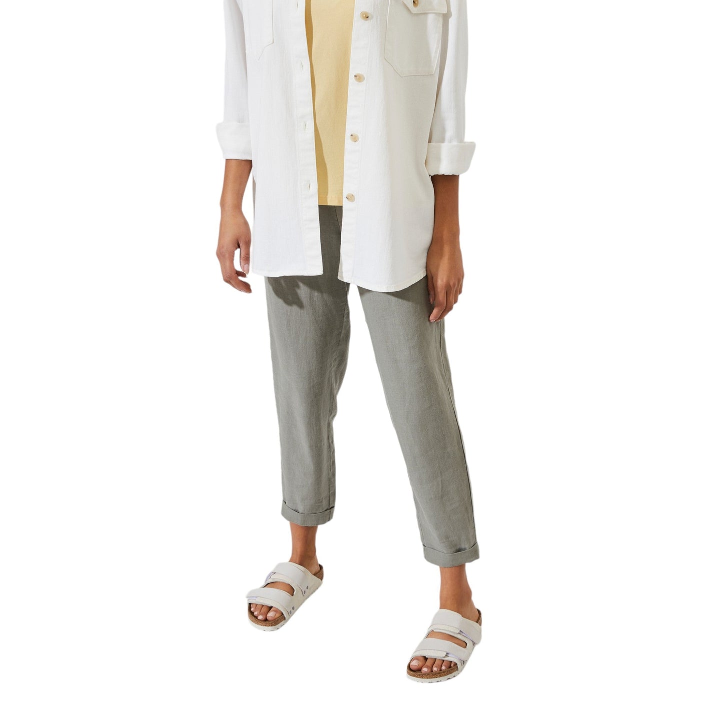 Sandali Birkenstock Uji in Pelle Scamosciatai - Antique White - Scarpe di Birkenstock | Francis Concept