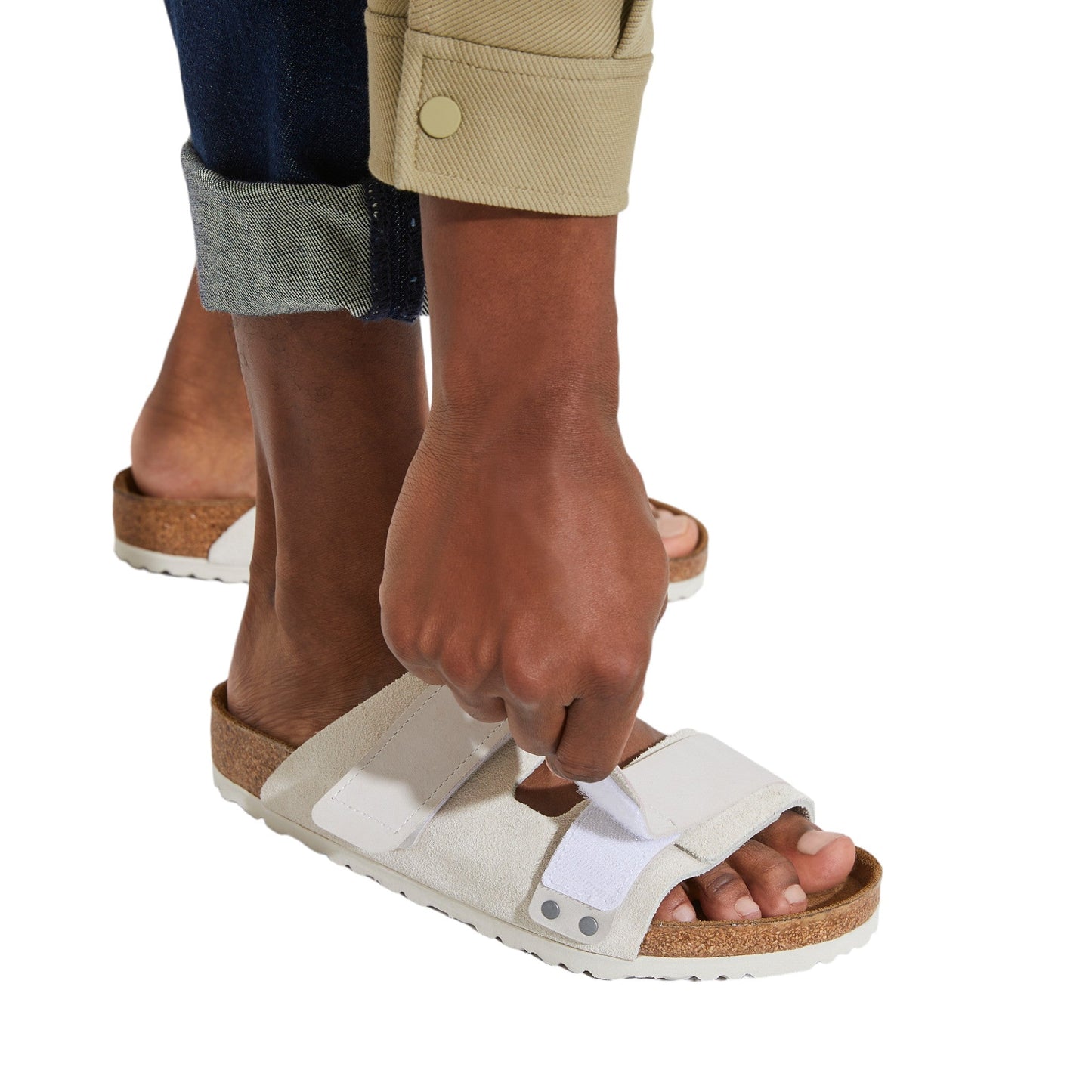 Sandali Birkenstock Uji in Pelle Scamosciatai - Antique White - Scarpe di Birkenstock | Francis Concept