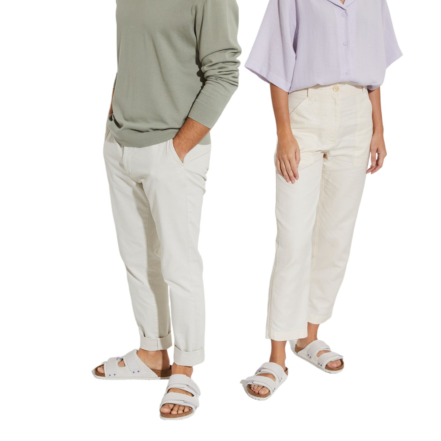 Sandali Birkenstock Uji in Pelle Scamosciatai - Antique White - Scarpe di Birkenstock | Francis Concept