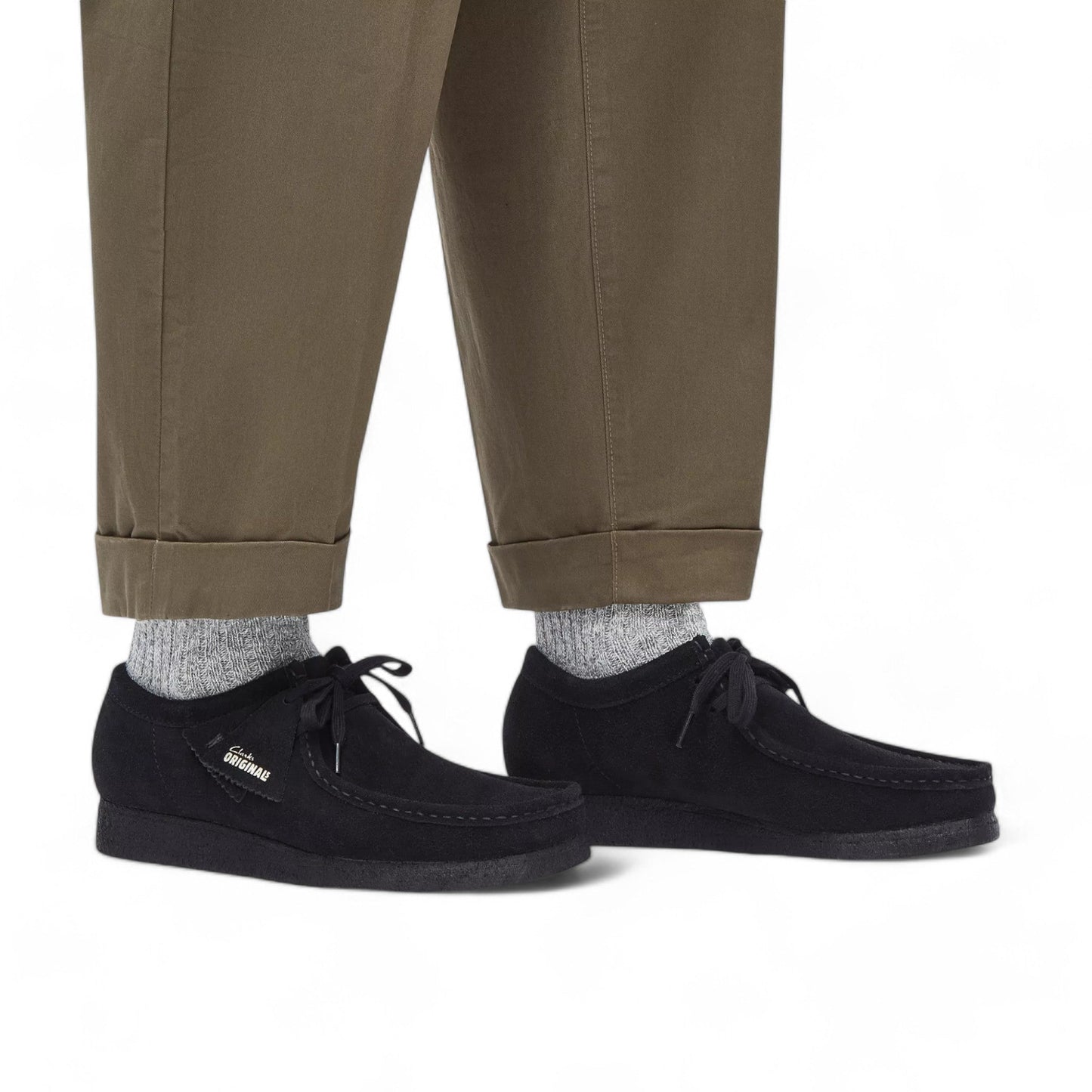Scarpe Clarks Wallabee in Suede - Black - Scarpe di Clarks | Francis Concept