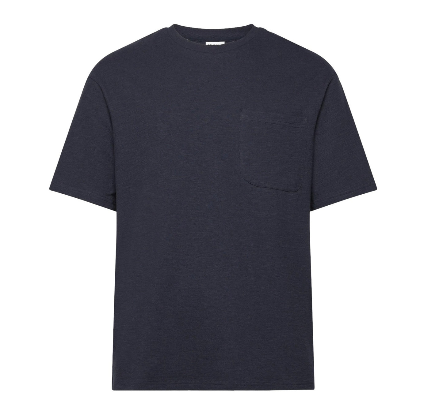 T-shirt Uomo Selected Homme Slub SS O-Neck Tee - Blu Francis Concept