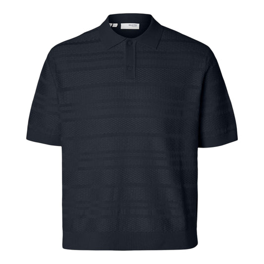 Selected Homme Knit Relaxed Polo - Sky Captain - Polo di Selected Homme | Francis Concept