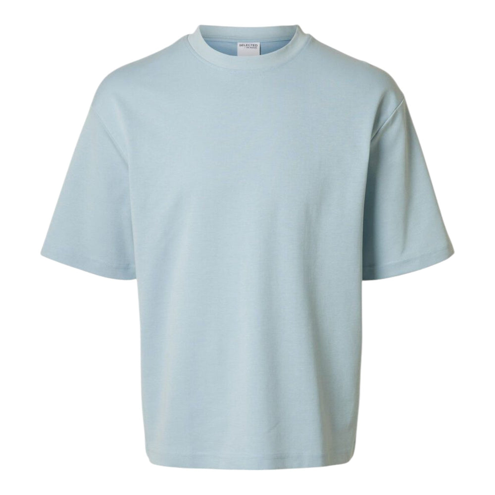 Selected Homme Loose Oscar O - Neck Tee - Winter Sky - T-Shirt di Selected Homme | Francis Concept