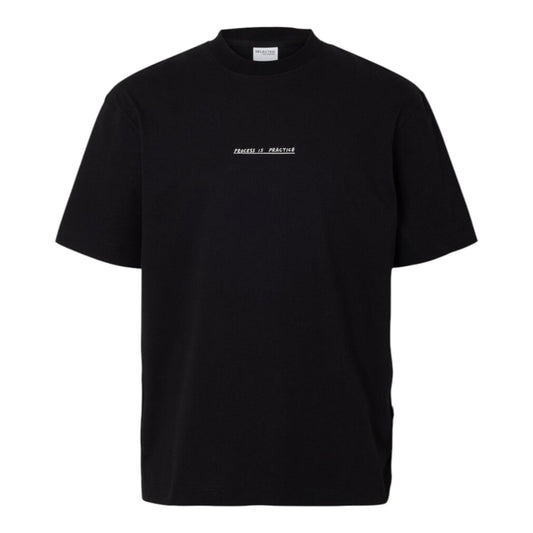 Selected Homme Relax Nic License O - Neck Tee - Black - T-Shirt di Selected Homme | Francis Concept